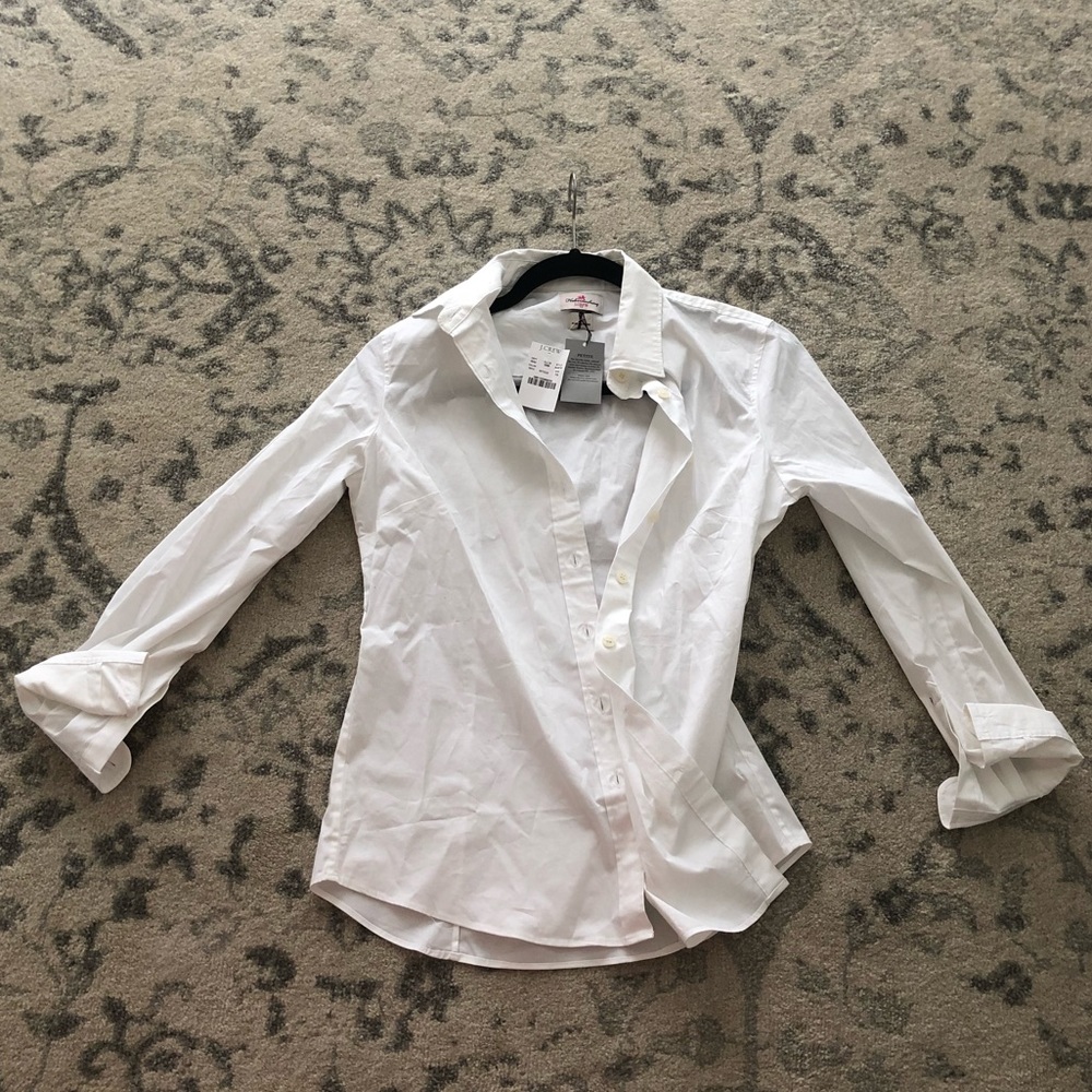 NWT J. Crew White Button Down